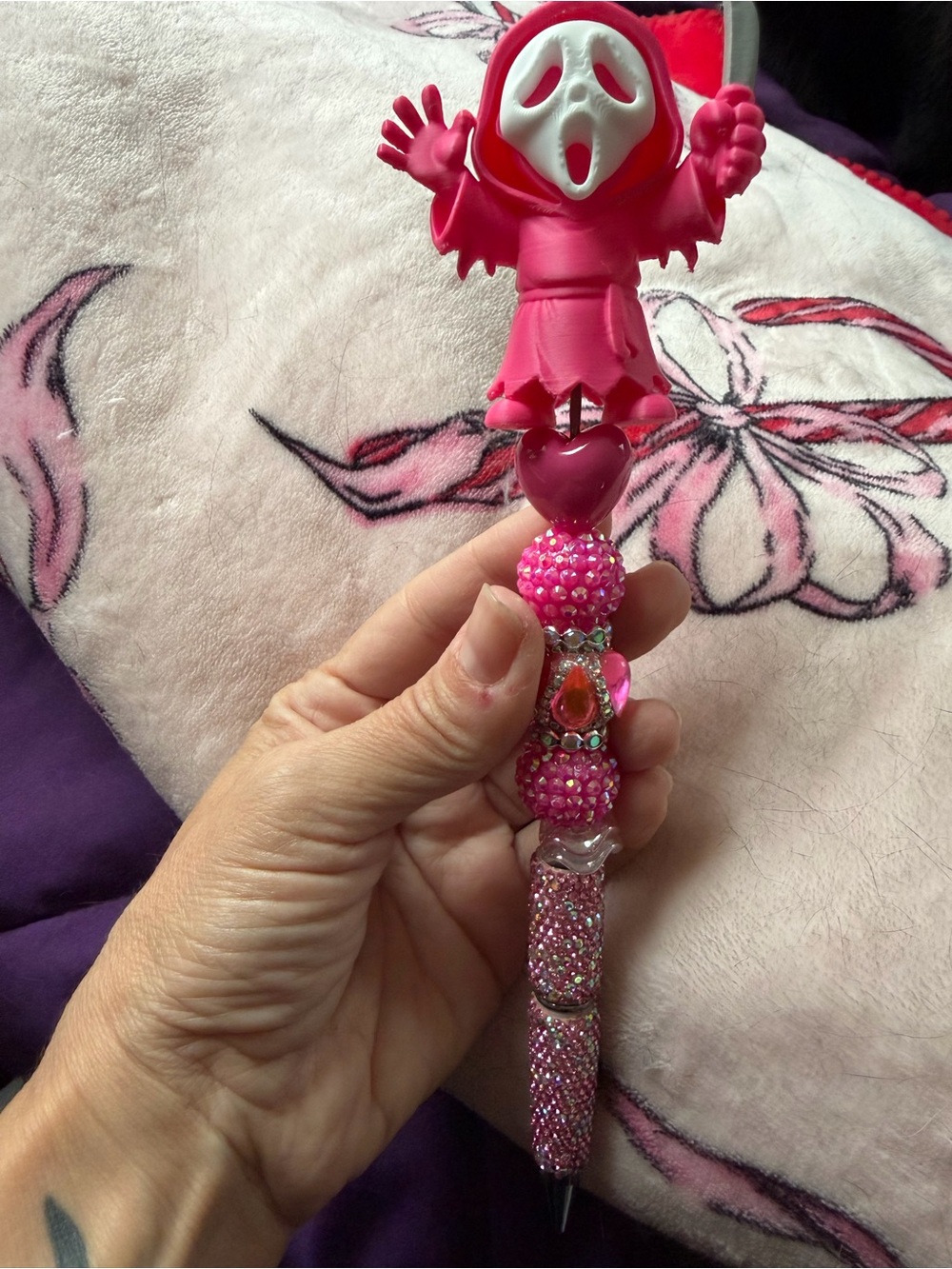 Pink Decorative Pen with Character Top